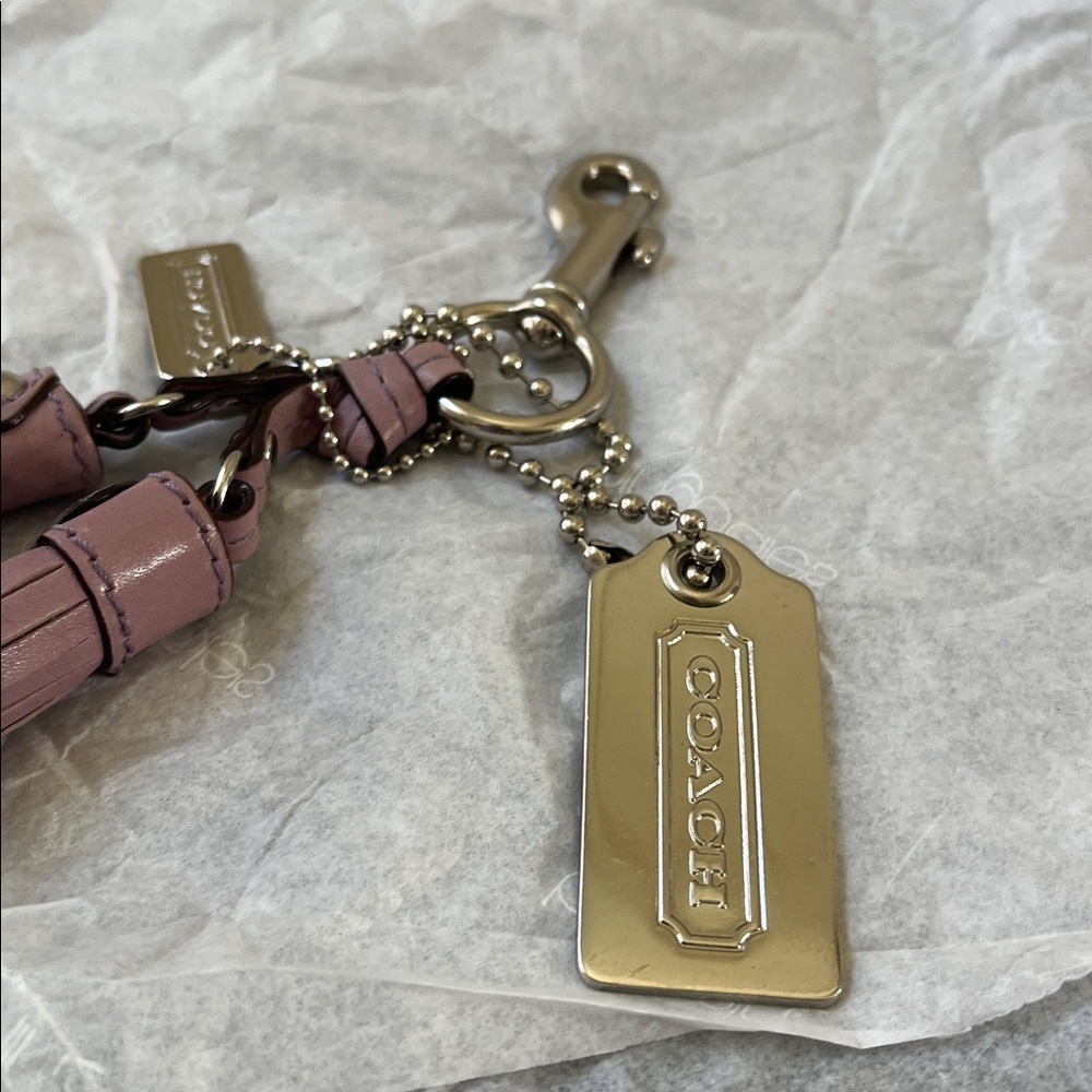 Coach Gold and Mauve Tassel Keychain - Picture 2 of 10